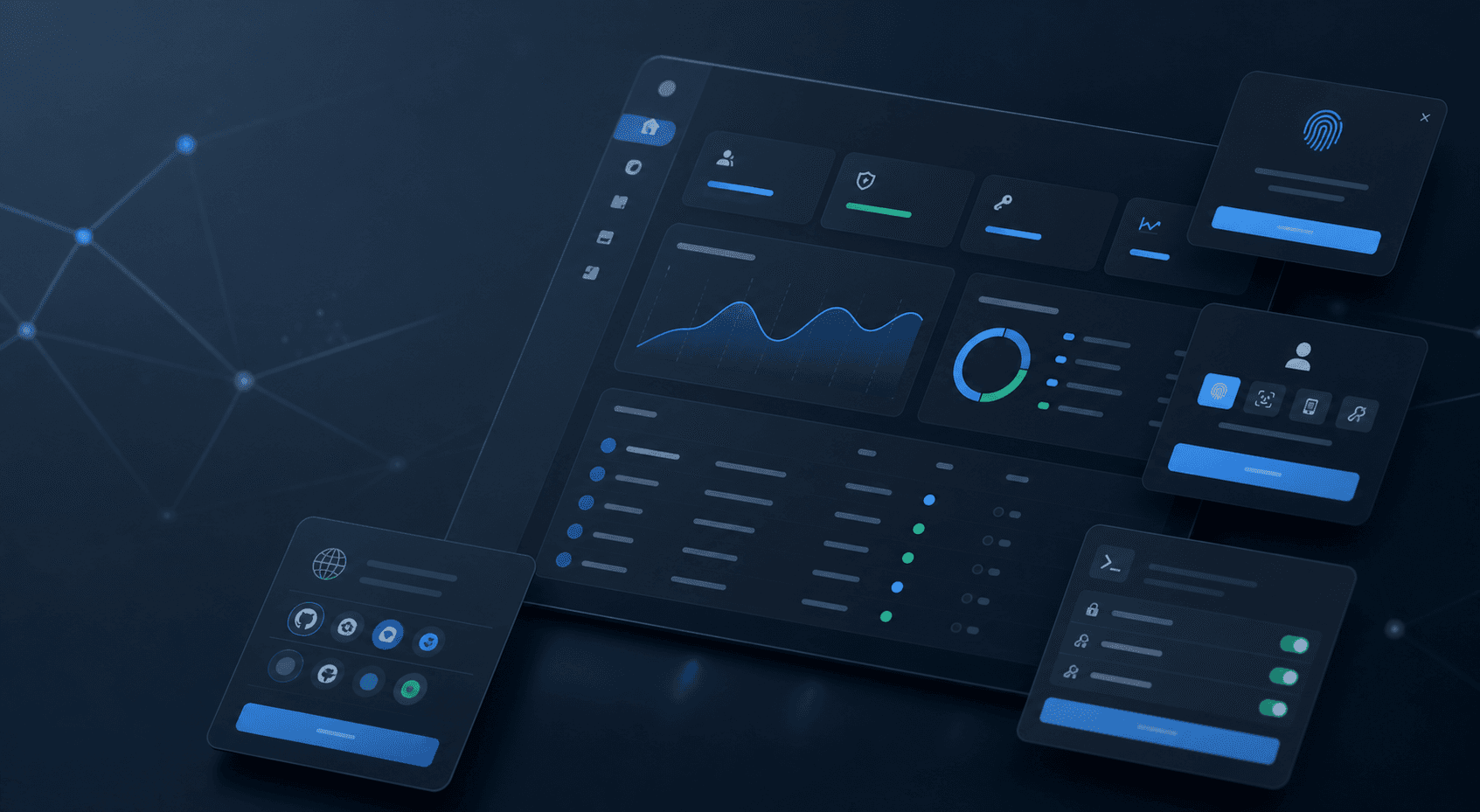 Abstract identity dashboard interface